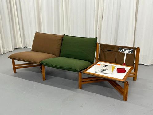 Modulair Bankje met bijzettafel, Huis en Inrichting, Banken | Complete zithoeken, Zo goed als nieuw, Hout, Stof, Ophalen