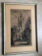 W.G. Hofker (1902 – 1981) Ets van de Oude Kerk in Delft, Ophalen of Verzenden