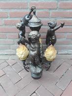 Antieke hanglamp 3armig 3 kinderen 3 vlamkappen, Antiek en Kunst, Antiek | Lampen, Ophalen of Verzenden