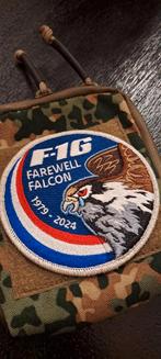 Patch F16 farewell falcon 1979-2024, Verzamelen, Luchtvaart en Vliegtuigspotten, Ophalen of Verzenden, Nieuw, Patch, Badge of Embleem