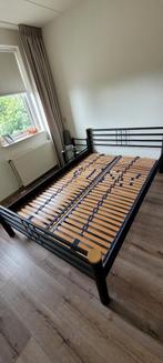 Bed, twijfelaar 140x200, Ophalen, Zwart, 140 cm, Zo goed als nieuw