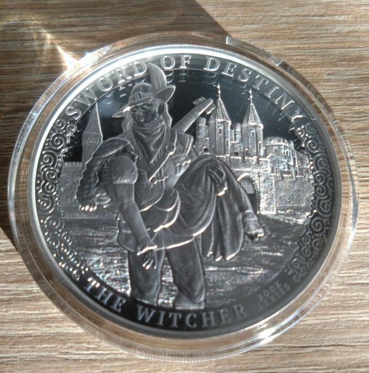 Zilver 2 oz munt - The Witcher - Sword of Destiny - 2024, Postzegels en Munten, Edelmetalen en Baren, Zilver, Ophalen
