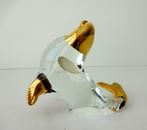 Glazen zeehond helder kop en poten goudkleur Murano 2779-g, Ophalen of Verzenden