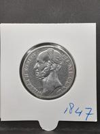 1 gulden 1847 koning Willem II, 1 gulden, Zilver, Ophalen of Verzenden, Losse munt