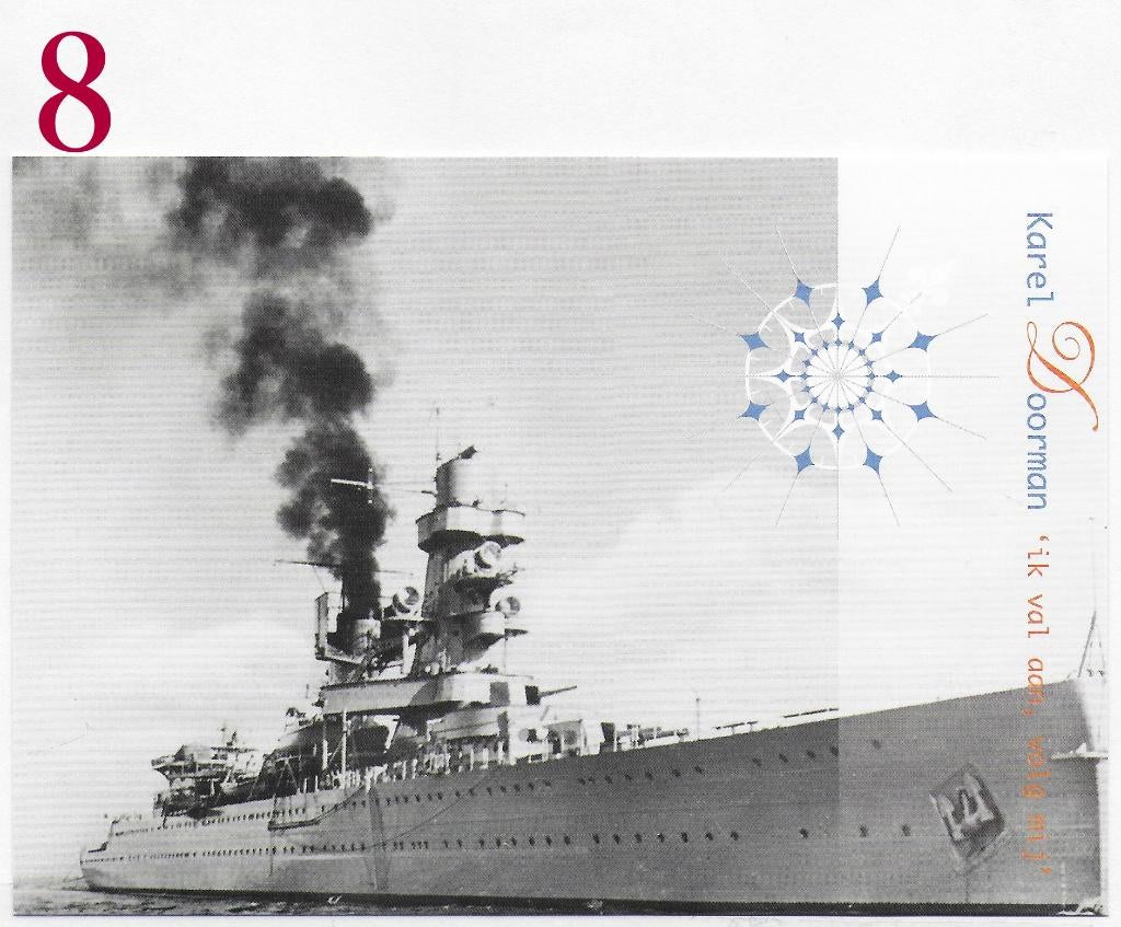 Ansichtkaart Zeeheld Karel Doorman ( B3856 ), Verzamelen, Ophalen of Verzenden, 1980 tot heden, Ongelopen, Overige thema's