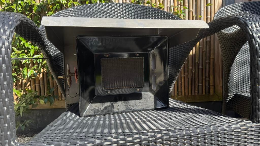 Terraskachel (gas) met rvs hittebeschermingskap, Tuin en Terras, Ophalen, Zo goed als nieuw