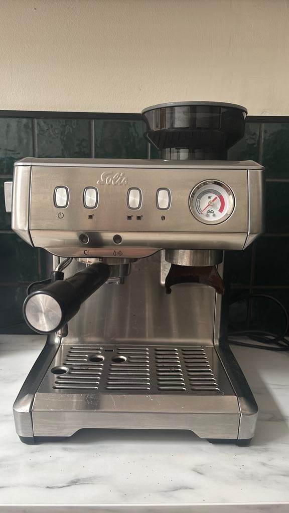 Mooie espressomachine van solis voor een verse espresso, Stoompijpje, Gebruikt, Espresso apparaat, Ophalen of Verzenden