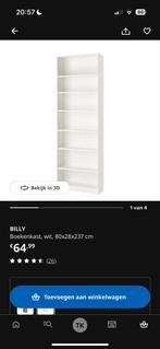 IKEA Billy boekenkast wit met 2 Oxberg deuren, Ophalen, Gebruikt, 200 cm of meer, 50 tot 100 cm