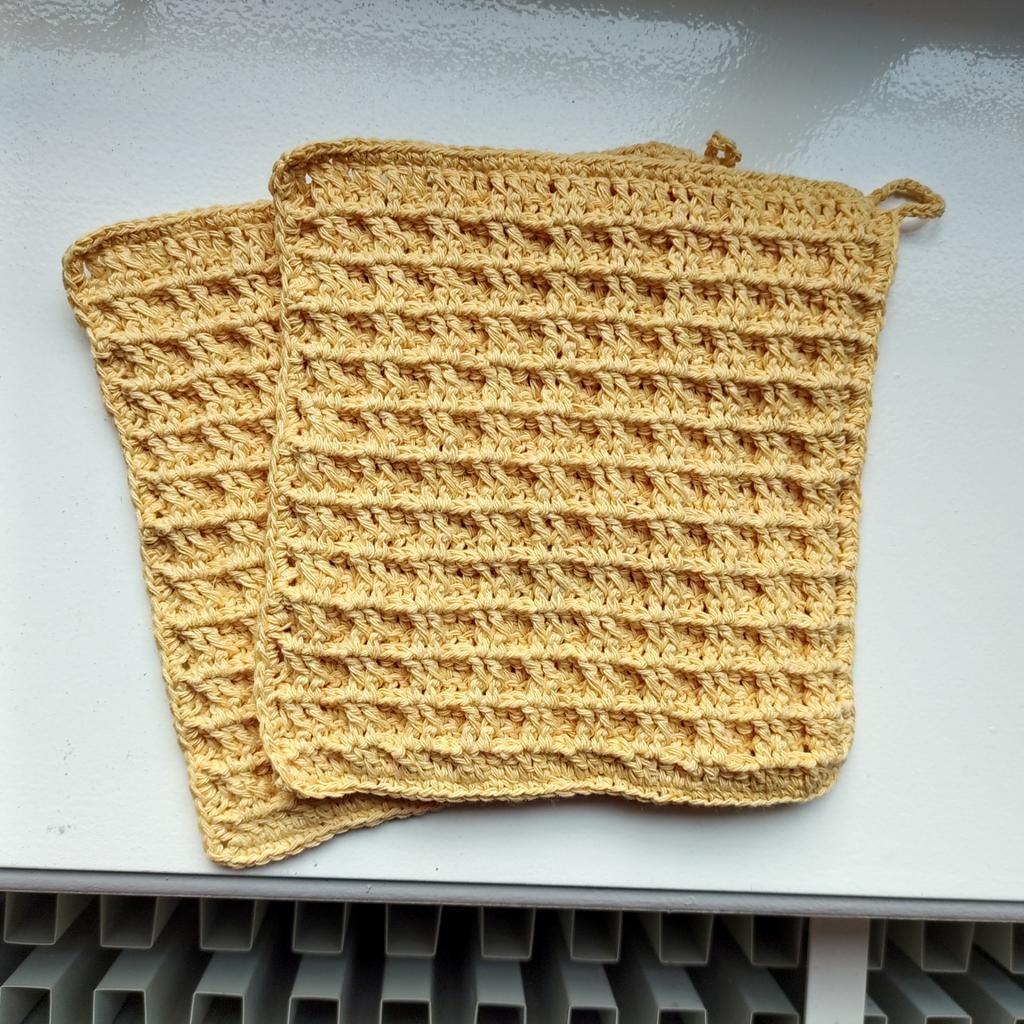 Nieuw gehaakte pannenlappen warm geel, Ophalen of Verzenden, Nieuw