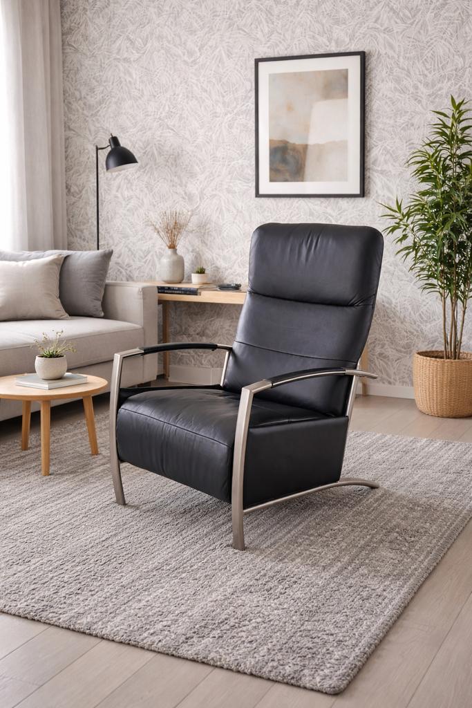 Skalma Evolution Relaxfauteuil - Scandinavisch Design, Huis en Inrichting, Stoelen, Zo goed als nieuw, Leer, Ophalen