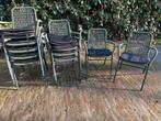 10 Terrasstoelen horeca groen zwart, Ophalen, Zo goed als nieuw, Metaal, Stapelbaar