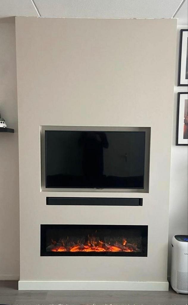 Cinnewall incl elektrische haard, Ophalen, Zo goed als nieuw, Elektrische haard
