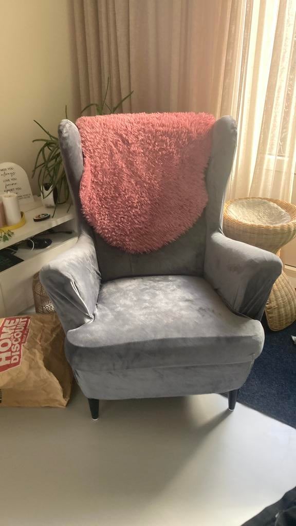 Ikea stoel met velours hoes, Ophalen, 75 tot 100 cm, 50 tot 75 cm