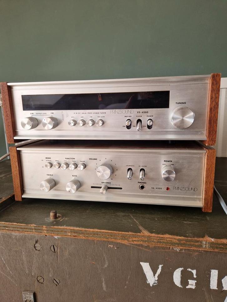 Vintage Prinzsound Versterker TA-8500 & Tuner TR-4200, Audio, Tv en Foto, Versterkers en Receivers, Gebruikt, Stereo, Minder dan 60 watt