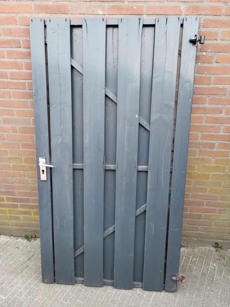 Poortdeur met stalen frame, 100 tot 150 cm, Ophalen of Verzenden, Draaipoort, 150 tot 200 cm