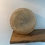 Vintage Plafondlamp Rond 28 cm - Amber Glas, Ophalen of Verzenden