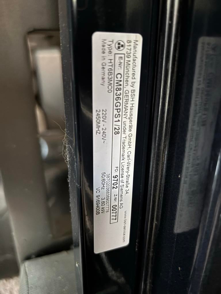 Siemens Inbouw Combi Magnetron Oven CM836GPS1/28, Witgoed en Apparatuur, Ovens, Ophalen, Minder dan 45 cm, Oven, Hete lucht