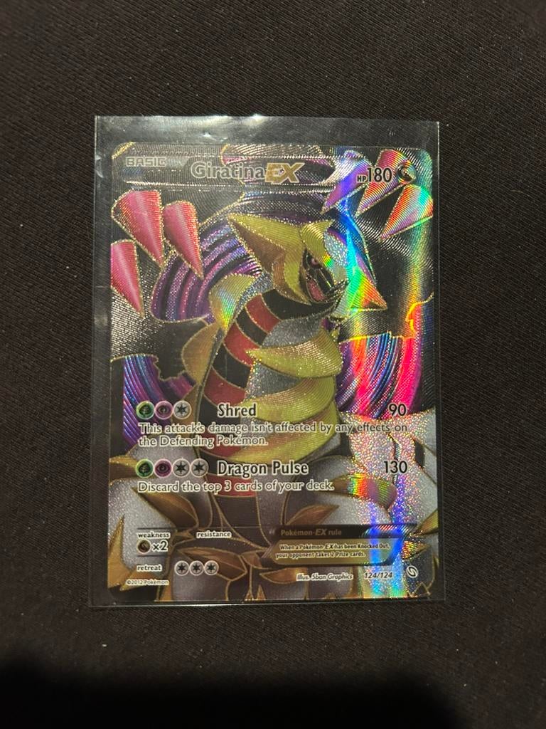 Pokemon Giratina EX 124/124 Dragons Exalted, Ophalen of Verzenden, Zo goed als nieuw, Losse kaart, Foil
