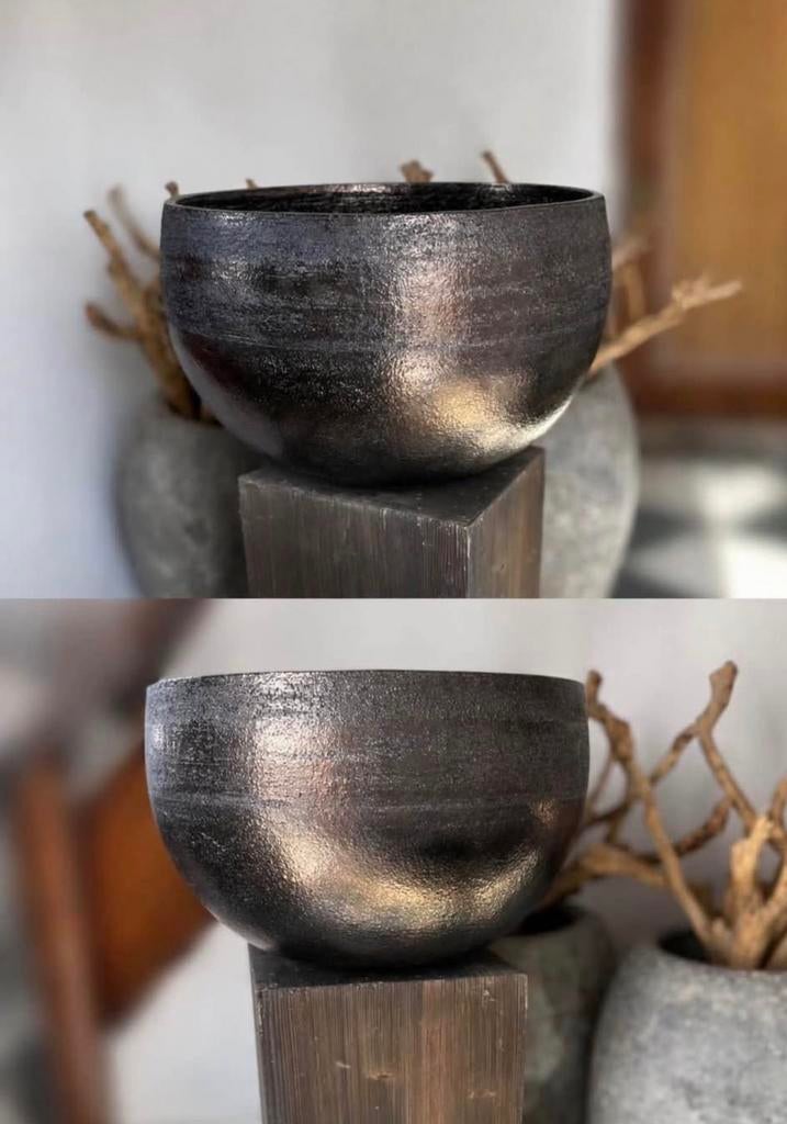 Bloempot en houten zuil, Tuin en Terras, Bloempotten, Ophalen, Overige materialen, Rond, Zo goed als nieuw