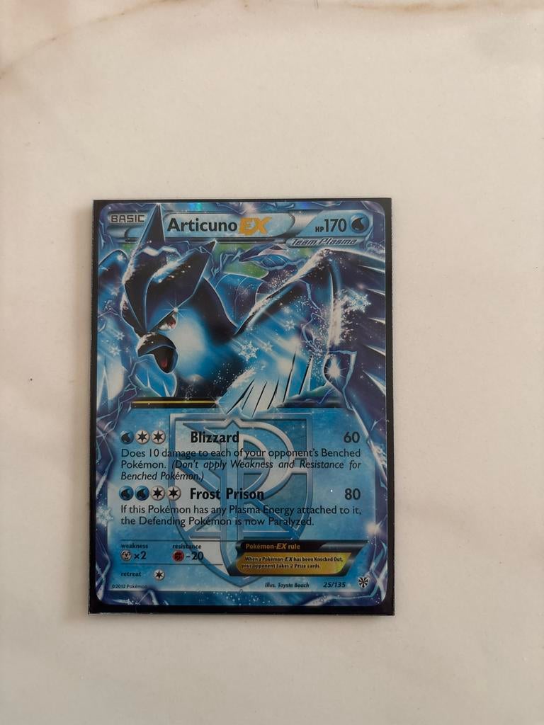 Articuno EX Pokémon Kaart - Plasma  25/135, Ophalen, Zo goed als nieuw, Losse kaart