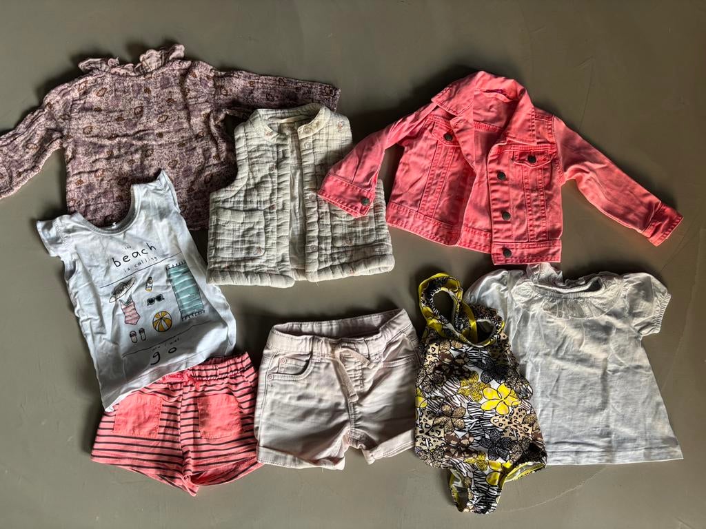 Kledingpakket 8 stuks zomer meisje mt 80-86, Ophalen of Verzenden, Zo goed als nieuw, Maat 80