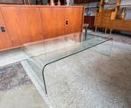 Mooie grote glazen 'Waterfall' salontafel vintage, Ophalen, Gebruikt, 100 tot 150 cm, .
