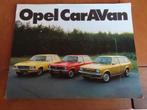 Folder Opel Kadett Caravan, Ascona Voyage, Rekord Caravan 74, Gelezen, Opel, Opel, Ophalen of Verzenden