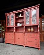 Antieke wijnrode winkelkast | buffetkast Grenenhout #2659