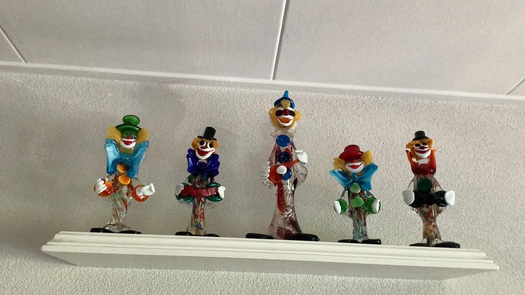 Murano gekleurde glas Clowns, Antiek en Kunst, Ophalen
