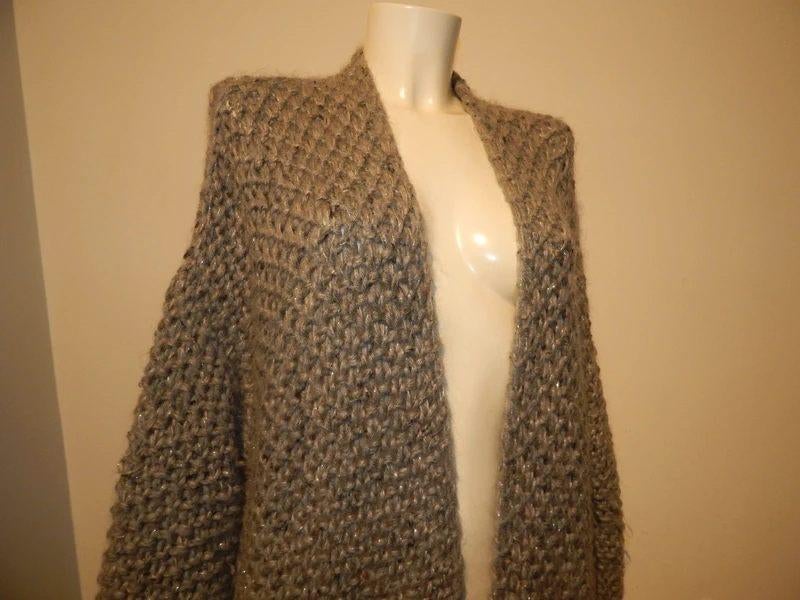 Kiro By Kim lang gebreid vest lurex draad baggy wol One Size, Verzenden, Maat 42/44 (L), Zo goed als nieuw, Kiro by Kim