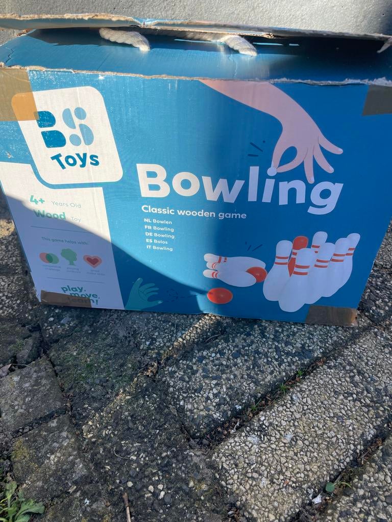 Houten bowling set voor kinderen, Sport en Fitness, Bowlen, Overige typen, Nieuw, M, Ophalen of Verzenden
