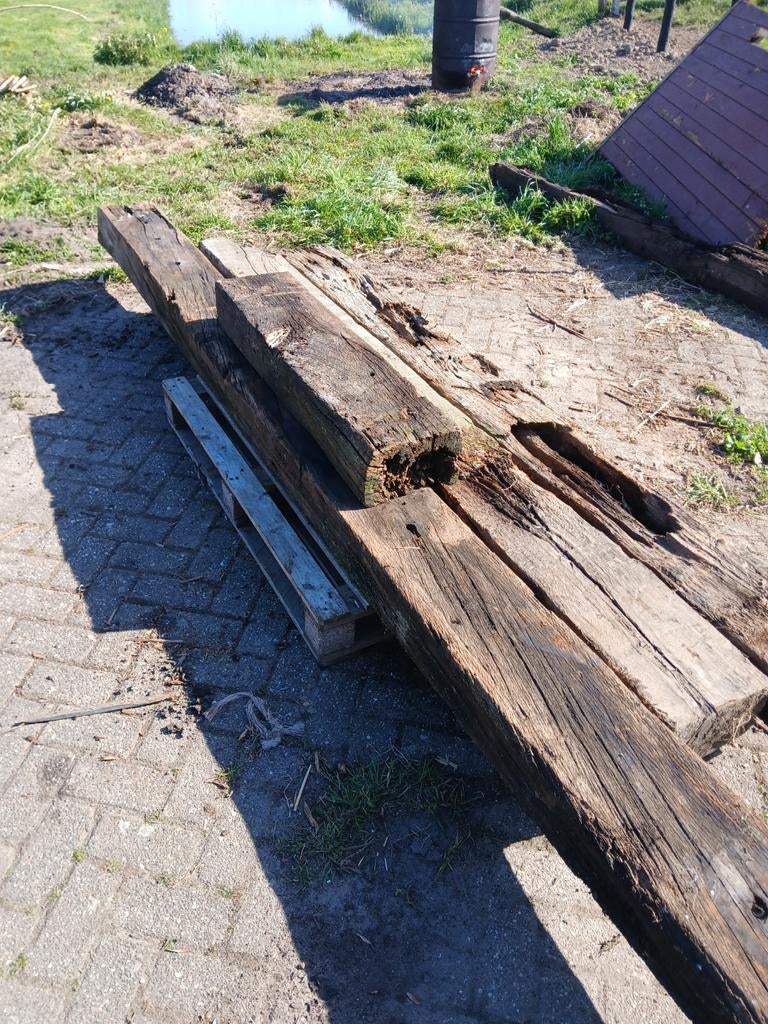 Oude spoorbielzen, Ophalen, Gebruikt, Hardhout, 180 tot 250 cm