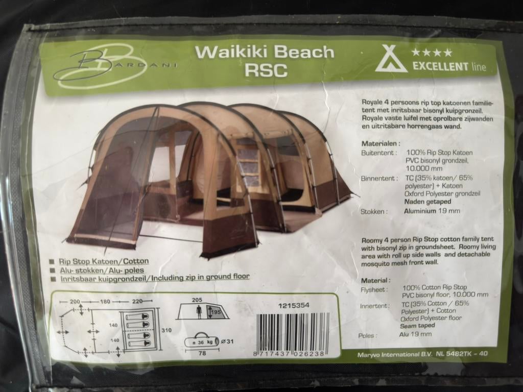 Bardani Waikiki Beach RSC z.g.a.n., Ophalen, Zo goed als nieuw, Tot en met 4