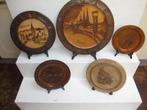 Houten borden hout handwerk volkskunst friesche kerfsnede, Antiek en Kunst, Ophalen of Verzenden