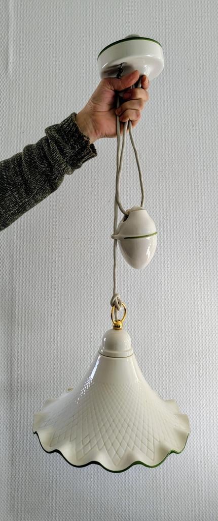 Vintage porseleinen hanglamp, Ophalen, Gebruikt, Vintage