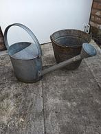 Zinken gieter en emmer, Tuin en Terras, Ophalen