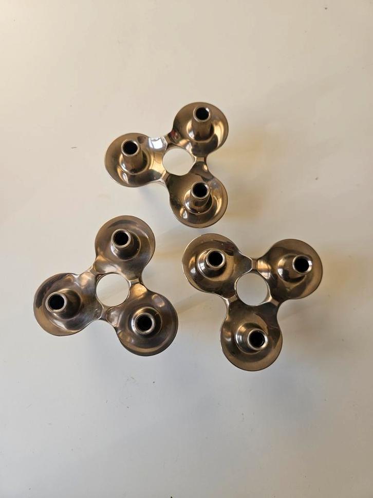 Frans Nagel modulaire kandelaars (set van 3), Antiek en Kunst, Antiek | Kandelaars, Ophalen of Verzenden