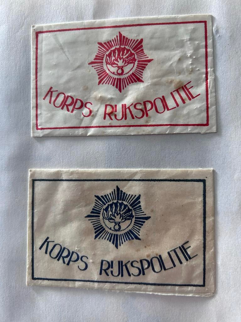 2x Korps Rijkspolitie suikerzakjes vintage politie, Verzamelen, Ophalen of Verzenden, Nederland