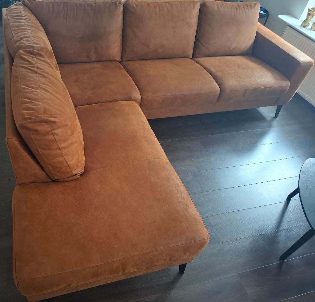 Hoekbank links cognac, Ophalen, 250 tot 300 cm, Minder dan 75 cm, Hoekbank