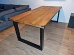 Industriële houten eettafel - 220x100x80cm, Huis en Inrichting, Tafels | Eettafels, Ophalen