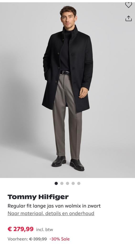 Tommy Hilfiger jas, Kleding | Heren, Jassen | Winter, Ophalen, Zo goed als nieuw, Zwart