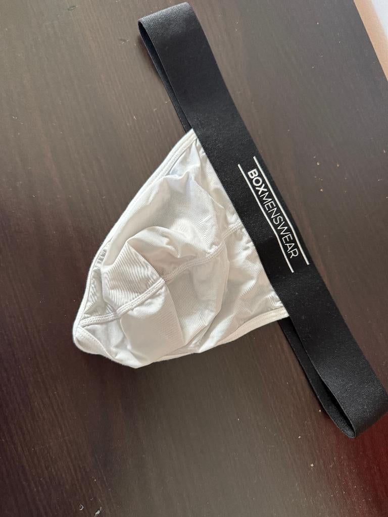 BOX menswear used, string, nylon, shiny, maat M, Ophalen of Verzenden, Wit, Slip