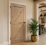 Eiken Barndeur – Borger | VANAF 240,-| Scherp geprijsd, Niet ingevuld, 80 tot 100 cm, Binnendeur, Niet ingevuld