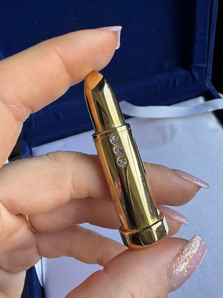 Vintage women's lipstick brooch, Verzenden, Zo goed als nieuw, Overige materialen