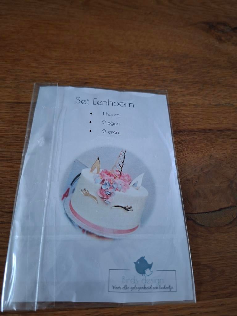 Eenhoorn taart topper - Nieuw, Ophalen of Verzenden, Nieuw, Taarten, Versiering