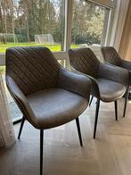 8 taupe eetkamerstoelen, Overige kleuren, Ophalen of Verzenden, Zo goed als nieuw, Stof