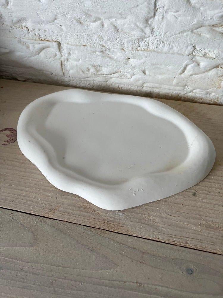 Schaal organisch van gips, Huis en Inrichting, Woonaccessoires | Schalen en Manden, Nieuw, Schaal, Ovaal, Overige materialen, Ophalen of Verzenden