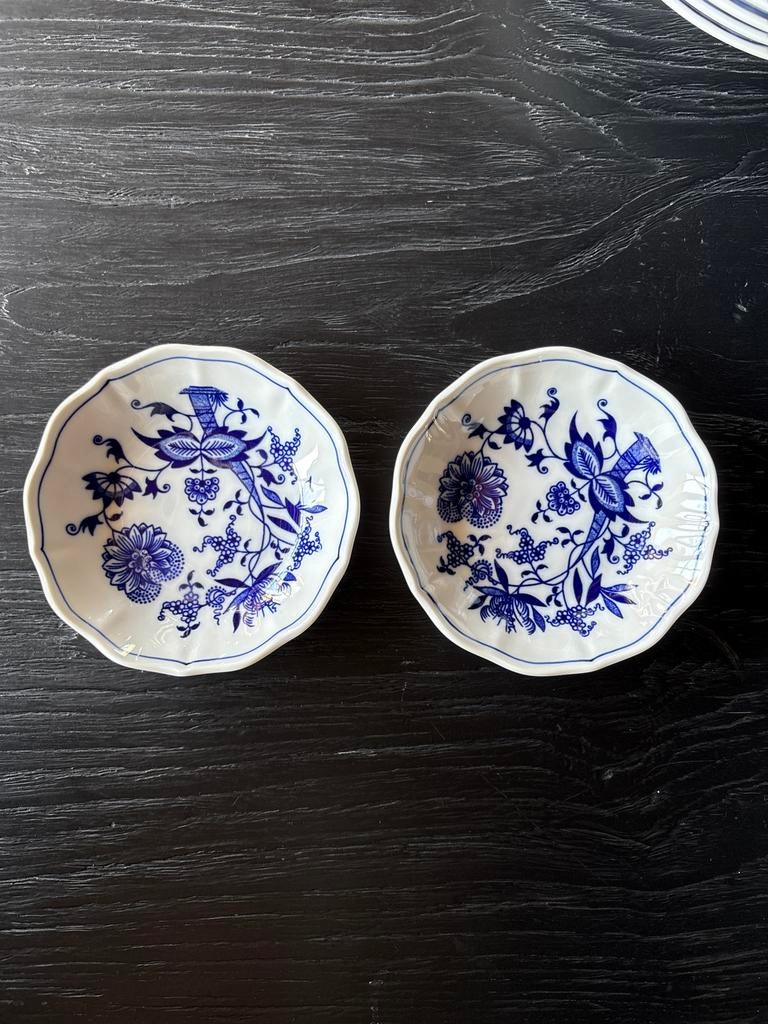 2x Porseleinen Schoteltjes - Zwiebelmuster, Ophalen of Verzenden
