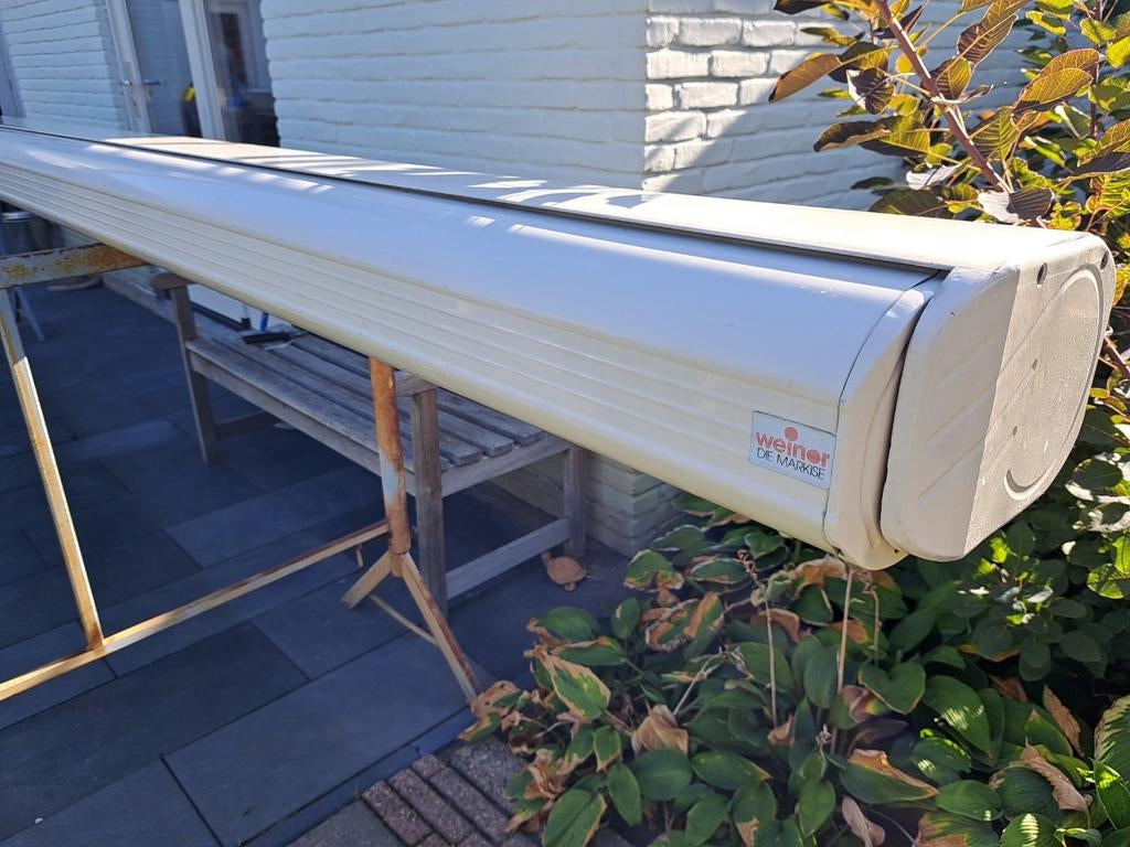 WEINOR !! 550 X 300 elektrisch zonnescherm met spotjes, 450 cm of meer, Elektrisch, Ophalen of Verzenden, Zo goed als nieuw