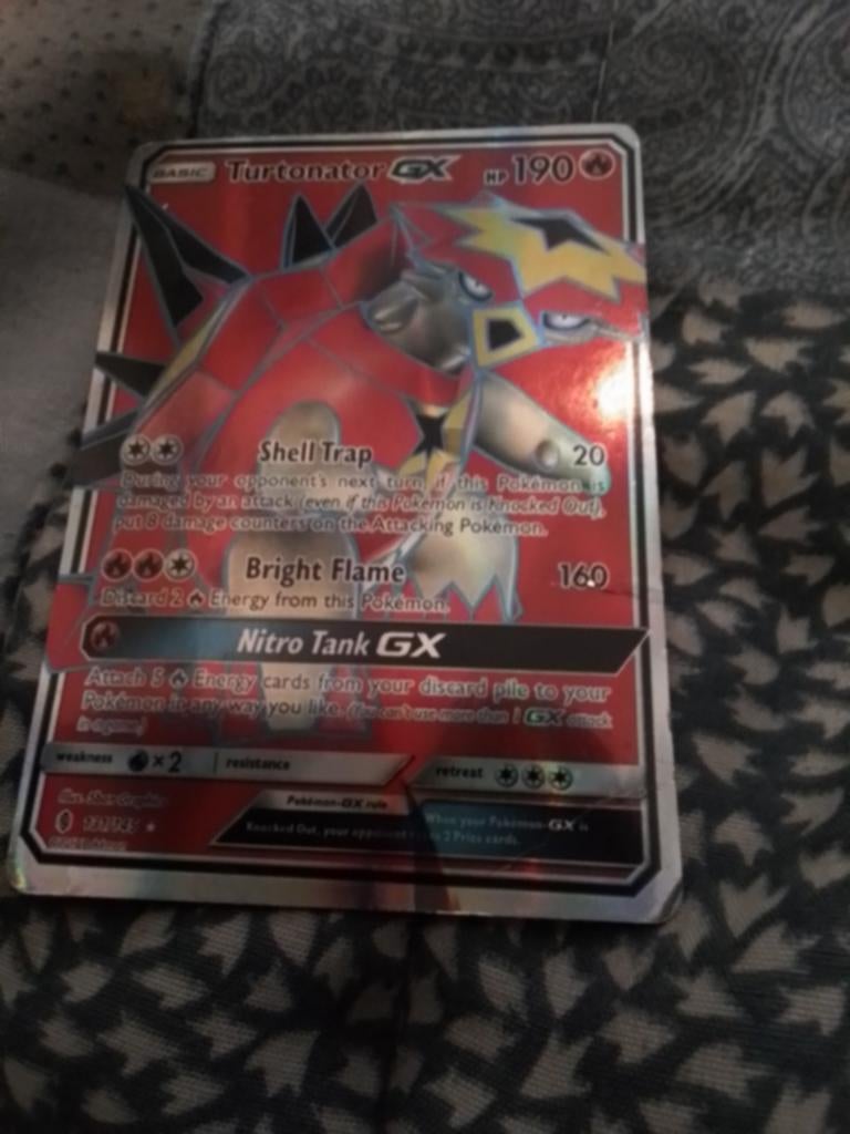 Turtonator GX Pokémon Kaart - Zeldzaam en Krachtig, Ophalen of Verzenden, Gebruikt, Losse kaart, Foil
